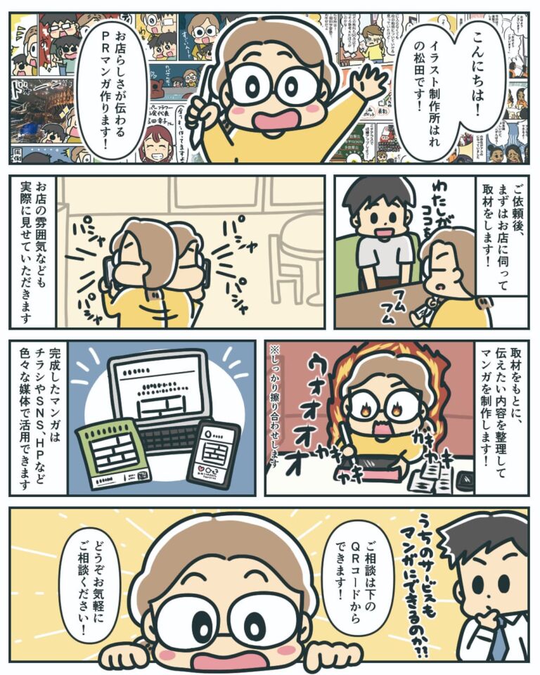 イラスト制作所はれ PRマンガ制作のご案内